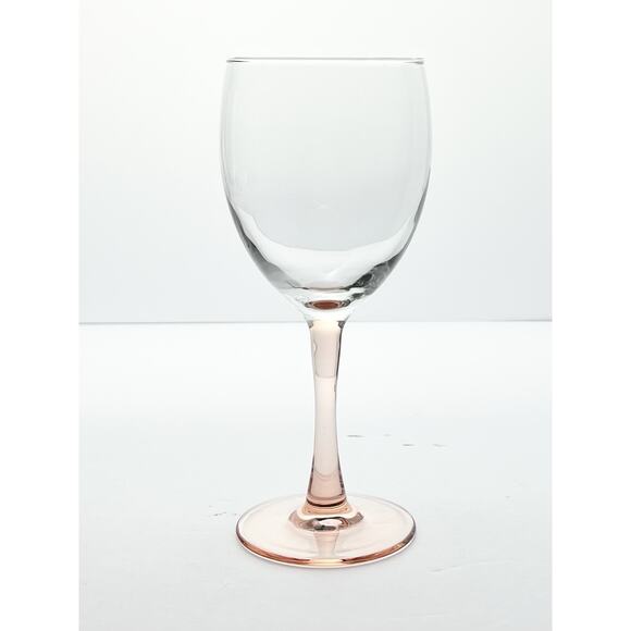 Cristal d’Arques “Rose” 8 Wine/Water All Purpose Glasses 7 1/4” 10oz Pink Stem - Picture 3 of 3